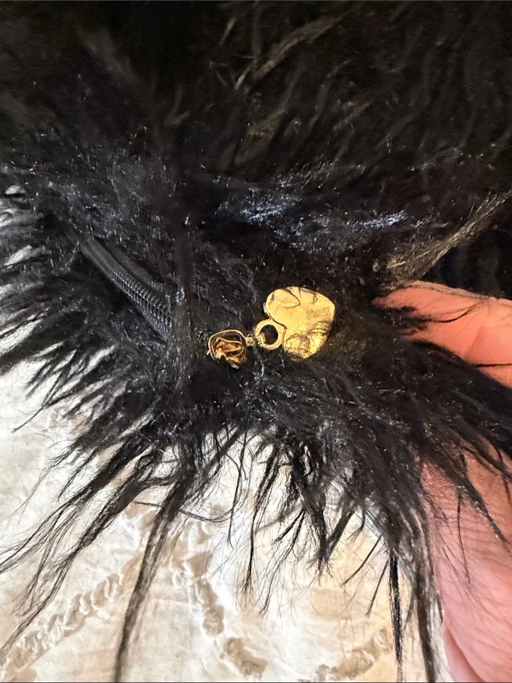 Black Faux Fur Decorative Throw Pillow Cover - Home Accents nwot